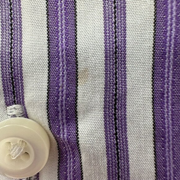 Apt. 9 Mens Purple & White Striped Button-Down Shirt Size L Cotton - Picture 11 of 11